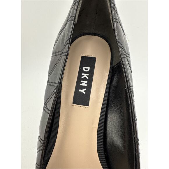 DKNY Womens Evie Black Quilted Leather Pointed Toe Classic Pumps Size 6.5 US NWB - Picture 4 of 12
